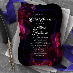 Invitación de boda gótica floral temperamental