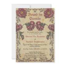 Invitación de boda gótica - Flores oscuras Vintage