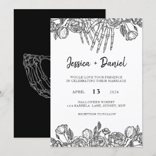 Invitación de boda gótica hasta la muerte