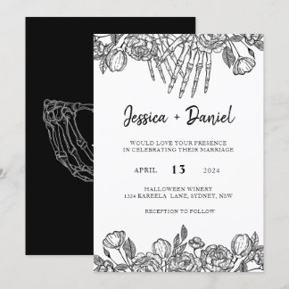 Invitación de boda gótica hasta la muerte