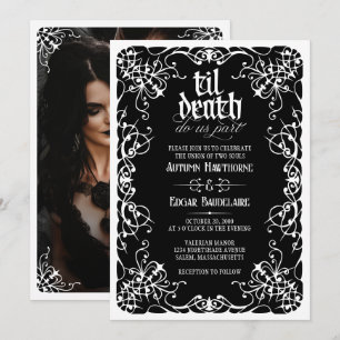 Invitación de boda gótica hasta la muerte