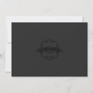 Invitación de boda gótica negra de lujo