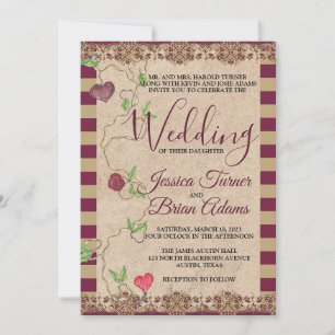 Invitación de boda gótica romántica elegante