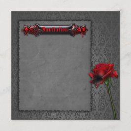 Invitación de boda gótica Rosa de Sangre