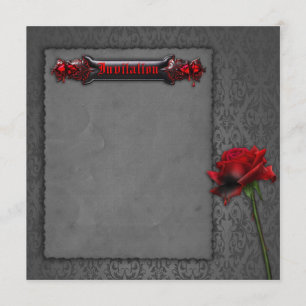 Invitación de boda gótica Rosa de Sangre