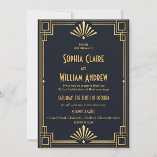 Invitación de boda Gran Gatsby Art Deco