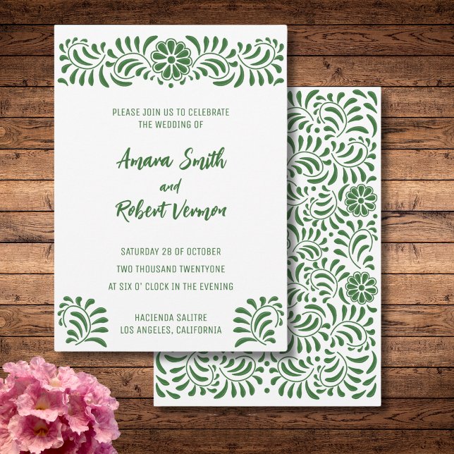 Invitación de boda Green Mexican Talavera (Subido por el creador)