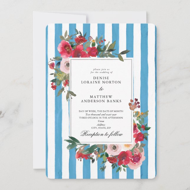 Invitación de boda Grotto Blue (Anverso)