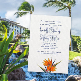Invitación de boda hawaiana Ave del Paraíso