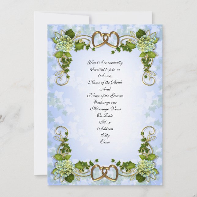 Invitación de boda Hidrangeas de primavera (Anverso)