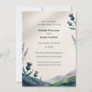 Invitación de boda Highland Thistle