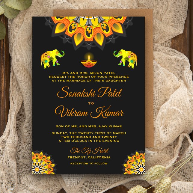 Invitación de boda hindú al estilo Bollywood indio (Subido por el creador)