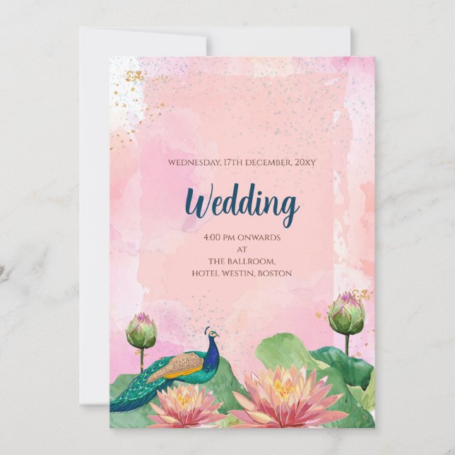 Invitación de boda hindú digital boda india (Anverso)