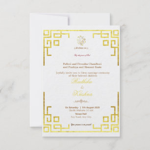 invitación de boda hindú india