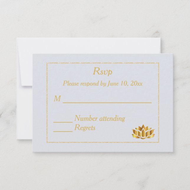 Invitación de boda hindú india de mármol (Anverso)