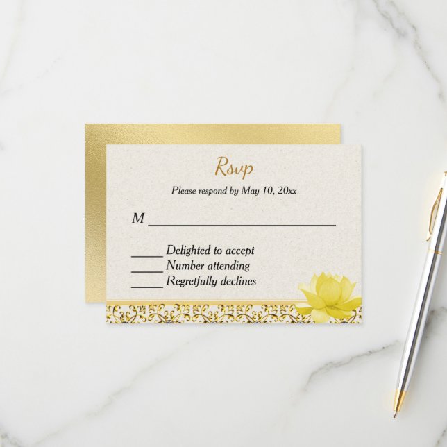 invitación de boda hindú india RSVP (Anverso/Reverso In Situ)