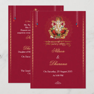 Invitación de Boda Hindú Mandala Ganesh