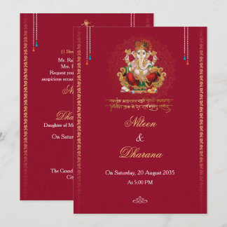 Invitación de Boda Hindú Mandala Ganesh
