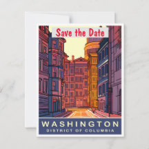 Invitación de boda histórica de Washington DC