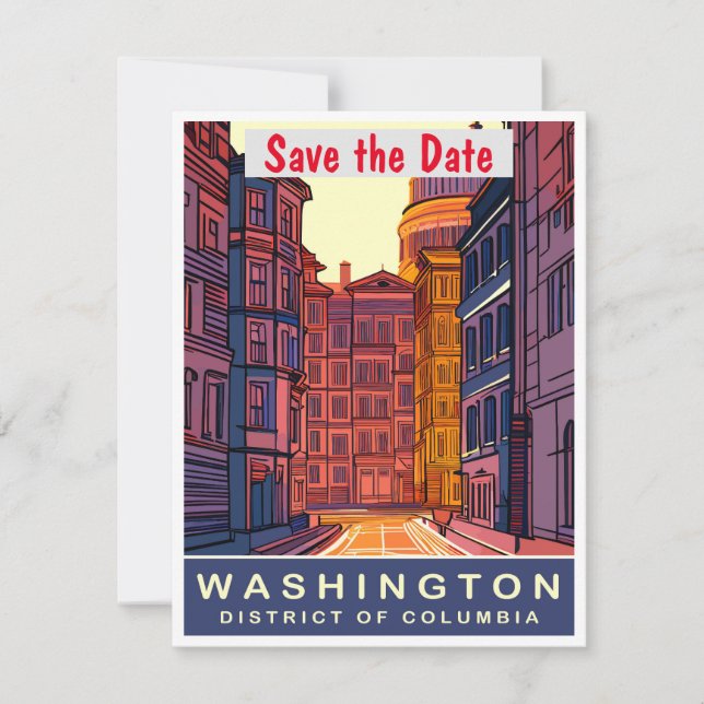 Invitación de boda histórica de Washington DC (Anverso)