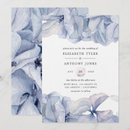 Invitación de Boda Hortensias Azules