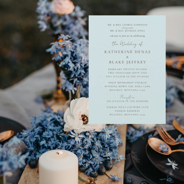 Invitación de boda Icy Blue 2 Venue Chuch (Subido por el creador)