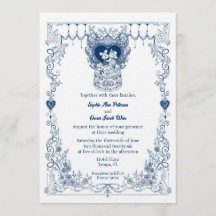 Invitación de boda ilustrada del bosque