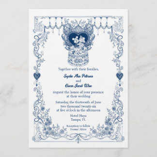 Invitación de boda ilustrada del bosque