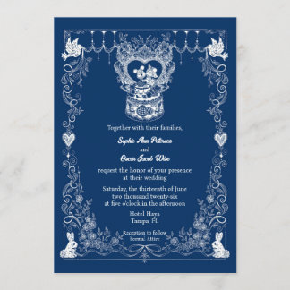 Invitación de boda ilustrada del bosque