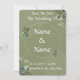 Invitación de boda ilustrada Sage