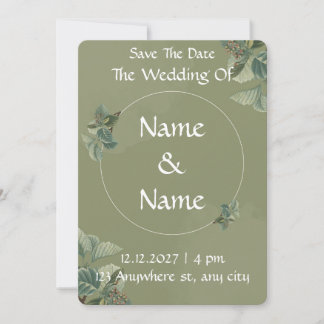 Invitación de boda ilustrada Sage