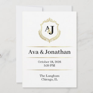 Invitación de Boda Imperial Luxe - Elegancia de Mo