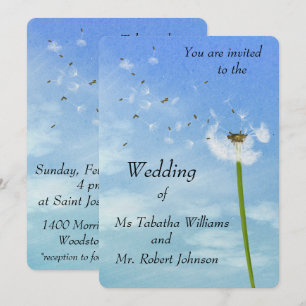 Invitación de boda impresa con semillas de Dandeli
