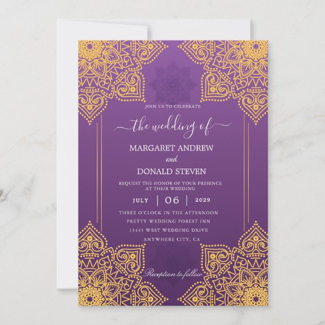 invitación de boda india (Anverso)