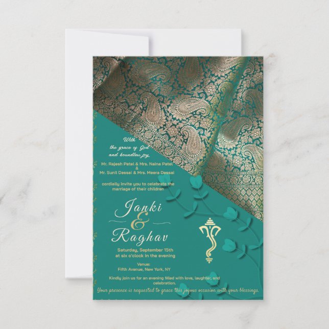 invitación de boda india  (Anverso)