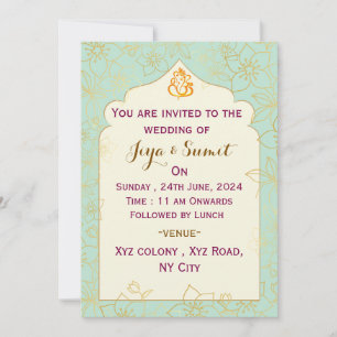 Invitación de Boda India