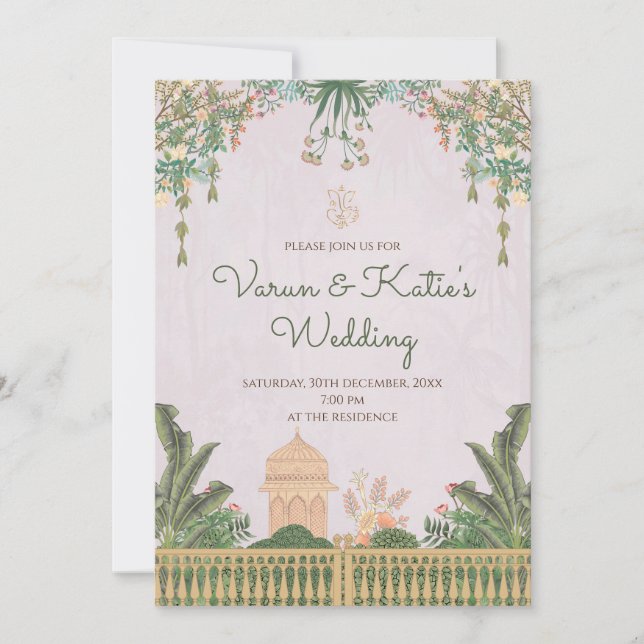 Invitación de boda india como tarjeta de boda Digi (Anverso)