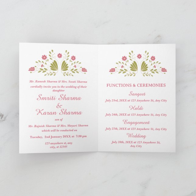 Invitación de Boda India Contemporánea con Ganesh (Interior)