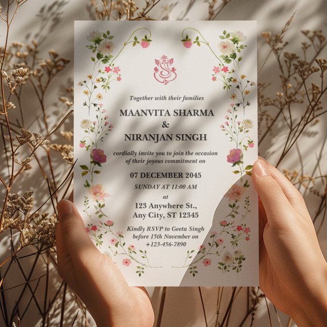 Invitación de Boda India de Estilo Contemporáneo (Subido por el creador)