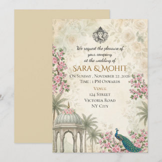 Invitación de boda india de lujo