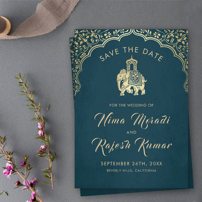 Invitación de Boda India Ganesha Dorado Save The D (Subido por el creador)