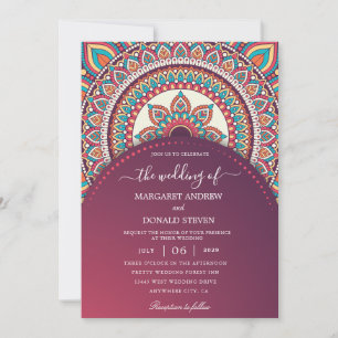 invitación de boda india moderna