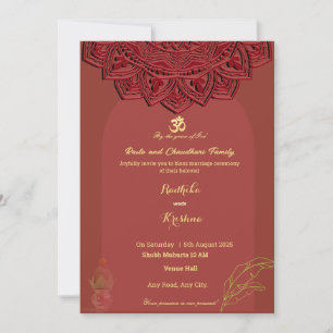 Invitación de Boda India Moderna Vibrante