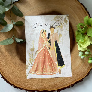 Invitación de boda india/paquistaní ilustrada