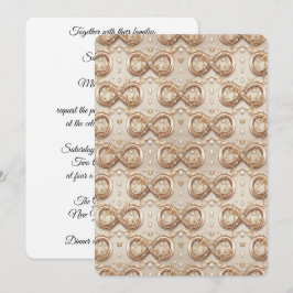 Invitación de boda infinita dorada