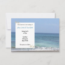 Invitación de boda informal de playa