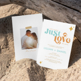 Invitación de boda informal Retro Just Love