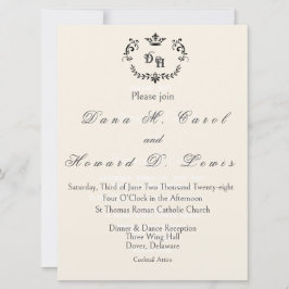 Invitación de Boda Inicial Corona