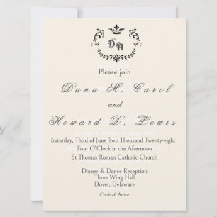 Invitación de Boda Inicial Corona