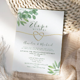 Invitación de boda íntima Greenery Elope